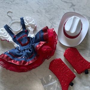 Red and White Kids Cowboy Costume size 6/6x